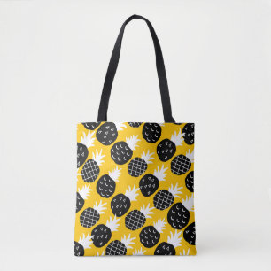 Black pineapples tote bag