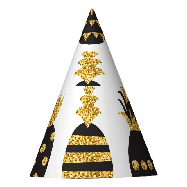 Black Pineapples: Unique Textured Set Party Hat (Front)