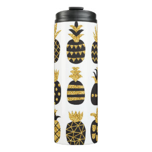 Black Pineapples: Unique Textured Set Thermal Tumbler
