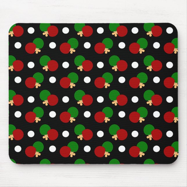 Black ping pong pattern mouse mat (Front)