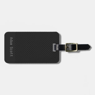 Black Pinhole Carbon Fibre Graphite Polymer Luggage Tag