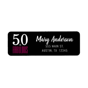 Black Pink 50 and Fabulous Birthday Script Address