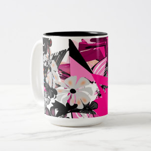 Black & Pink Abstract Mug