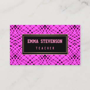 Black pink, abstract, pattern, pink and black business card