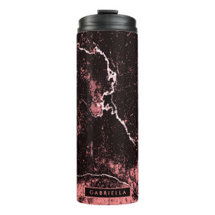Black & Pink Abstract Thermal Tumbler