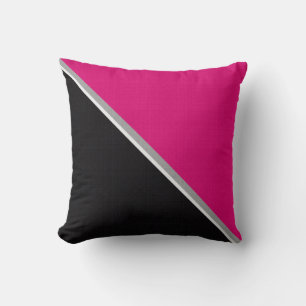 Black Pink Acrylic Burlap Block Painting Cushion