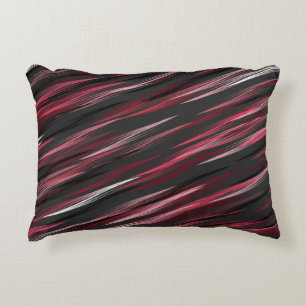 Black pink and grey streaks   decorative cushion