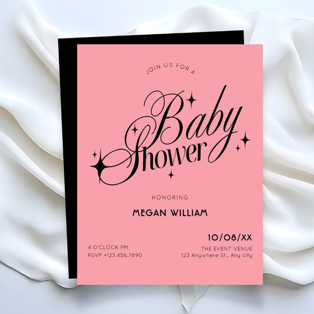 Black Pink baby shower Invitation (Creator Uploaded)