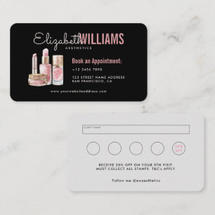 Black & Pink Beauty Aesthetics Loyalty & Business Card
