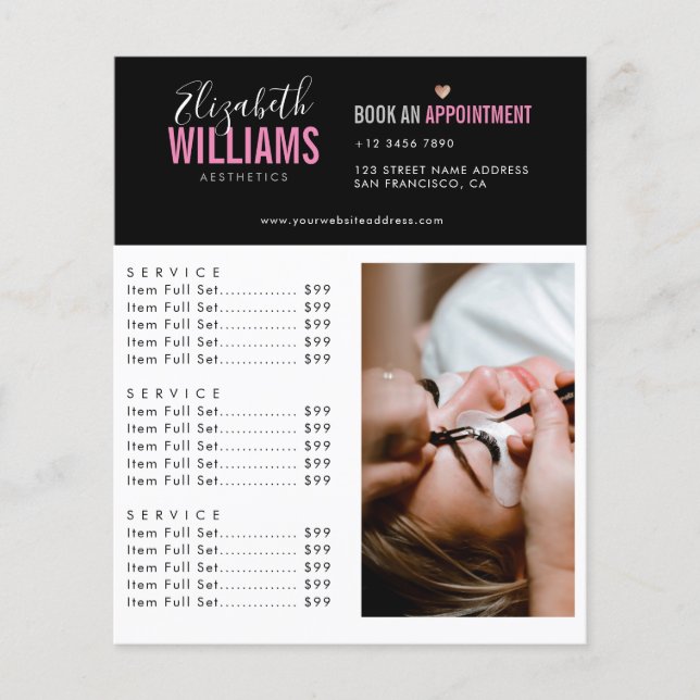 Black Pink Beauty Salon Flyer (Front)