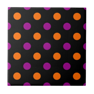 Black Pink Blue Polka Dot Pattern Tile