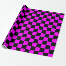 Black + Pink Check Chequered Chequerboard Pattern