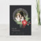 Black Pink Circle Christmas Photo Poinsettia Flora