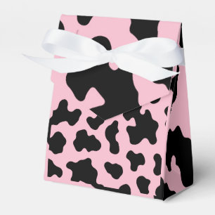 Black & Pink Cow Cowhide Print Favour Box