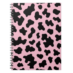 Black & Pink Cow Cowhide Print Notebook
