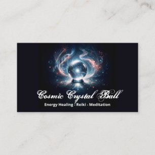 Black pink Crystal ball Energy Reiki Meditation Business Card