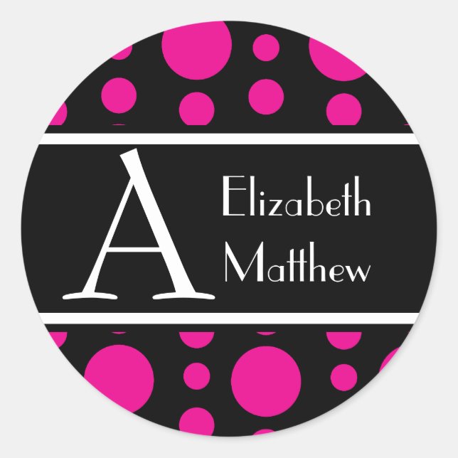 Black Pink Customise Last and First Name Sticker (Front)