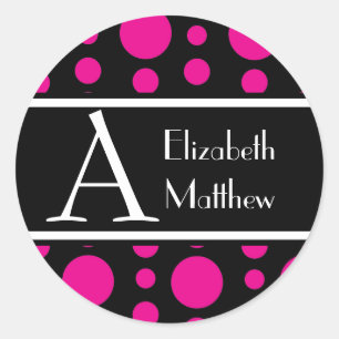 Black Pink Customise Last and First Name Sticker