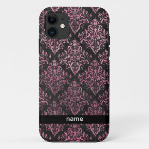 black pink damask custom phone case