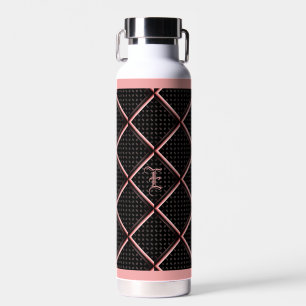 Black Pink Elegant Diamond Water Bottle