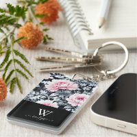 black & pink elegant Modern Floral