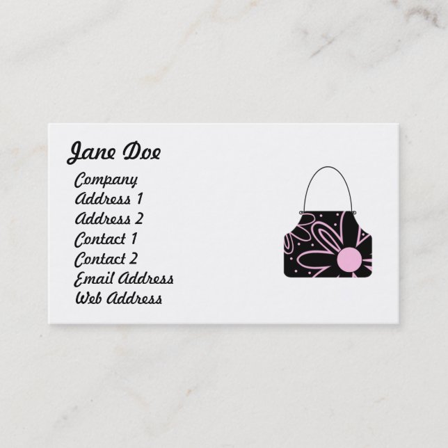 Black & Pink Feminine Floral Handbag Business Card (Front)