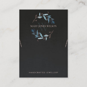 BLACK PINK FOLIAGE MONOGRAM NECKLACE DISPLAY LOGO BUSINESS CARD
