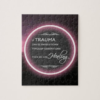 Black Pink Glowing Quote Jigsaw Puzzle