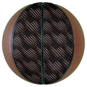 Black Pink Grunge Vintage American Flag Pattern Basketball