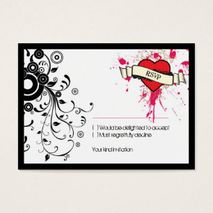 Black & Pink Grungy Heart Music Themed Wedding