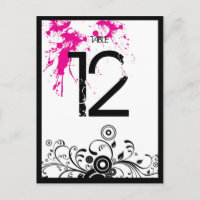 Black & Pink Grungy Heart Music Themed Wedding