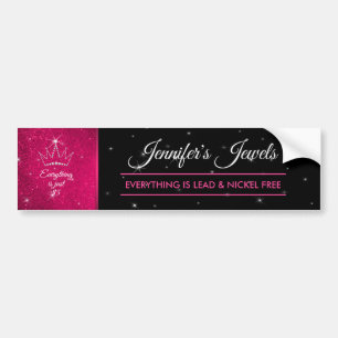 Black Pink Jewelry Consultant business logo Bumper Sticker