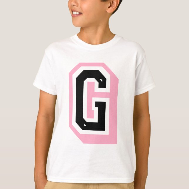 black pink letter G T-Shirt (Front)