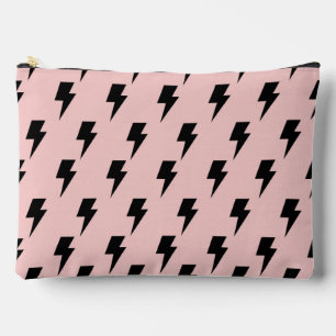 Black Pink Lightning Y2K Indie Bold Organisation Accessory Pouch