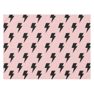Black Pink Lightning Y2K Indie Modern Dining Tablecloth