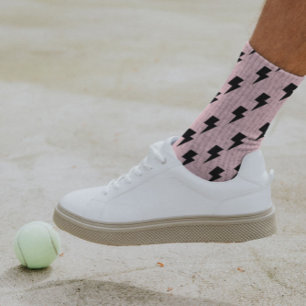 Black Pink Lightning Y2K Indie Socks Bold Comfort