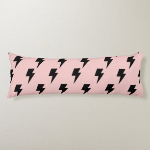 Black Pink Lightning Y2K Indie Stylish Comfort Body Cushion
