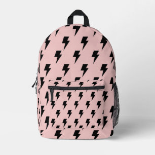 Black Pink Lightning Y2K Indie Stylish Travel Printed Backpack