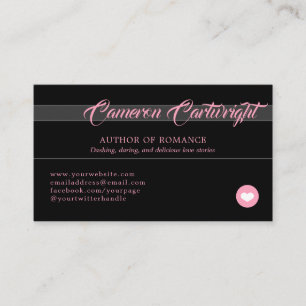 Black & Pink - Little Heart - Author Business Card