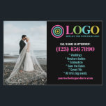 Black Pink Logo Photos Promo Small Business Flyer<br><div class="desc">Black, yellow, and hot pink marketing flyers for your small business personalised with your logo, photos, QR code, and custom text. Personalised promo flyers for your small business, perhaps photography, landscaping, beauty, wellness, and more. Add photos, address, social media, phone number and any information your future clients and customers might...</div>