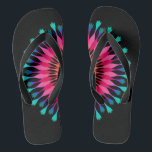 Black/Pink Lotus Flower Flip Flops<br><div class="desc">It is Fun,  custom wedding flip flops with black and pink lotus flower.</div>