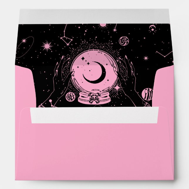 Black pink magic moon crystal ball Envelope (Back (Bottom))