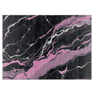 Black & Pink Marble Cutting Board