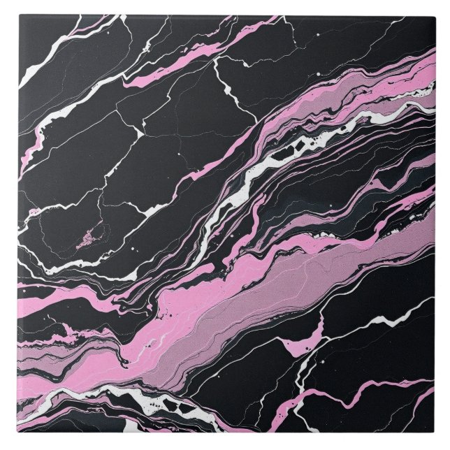 Black & Pink Marble Tile (Front)