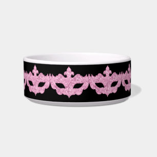 Black Pink Masquerade Princess Pet Feeding Bowl