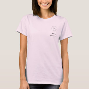 Black Pink Modern Logo Photo Makeup T-Shirt