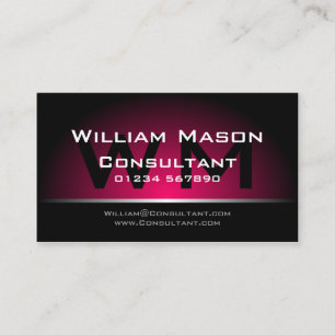 Black Pink Monogram Professional - Business Card
