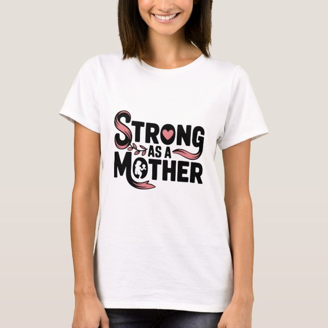 Black & Pink Mum Quote Tee with Baby Illustration (Front)