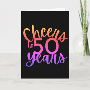 Black Pink Ombre Cheers to 50 Years  Card