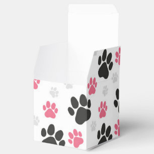 Black Pink Paw Print Dog Owner Puppy Lover Pets Favour Box
